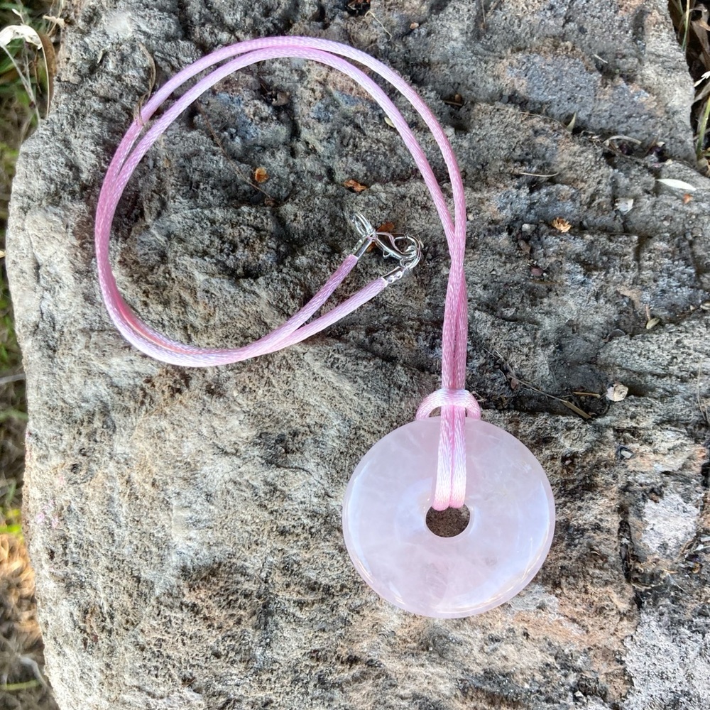 Rose Quartz Donut necklace